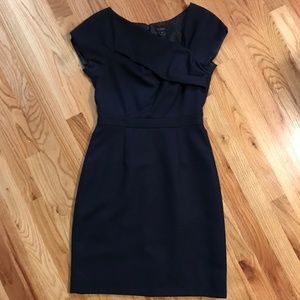 J. Crew Wool Origami Sheath Dress, Navy